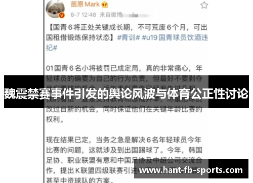 魏震禁赛事件引发的舆论风波与体育公正性讨论 魏震禁赛事件引发的舆论风波与体育公正性讨论